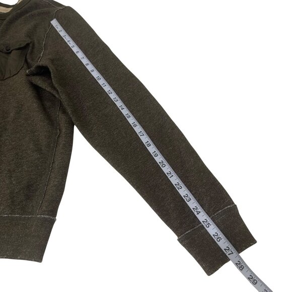 Abercrombie & Fitch Mens Olive Crewneck Sweater SZ XL Patched Elbown - Picture 5 of 12